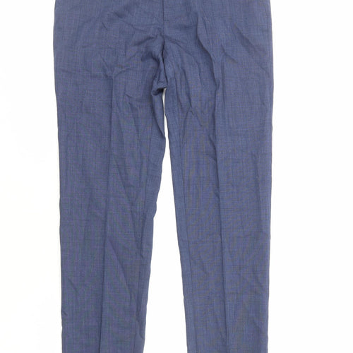Marks and Spencer Mens Blue Polyester Tuxedo Suit Trousers Size S
