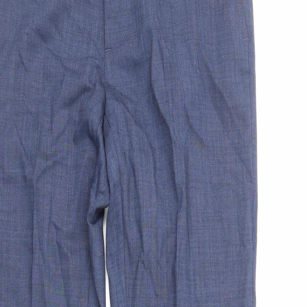 Marks and Spencer Mens Blue Polyester Tuxedo Suit Trousers Size S