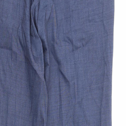 Marks and Spencer Mens Blue Polyester Tuxedo Suit Trousers Size S