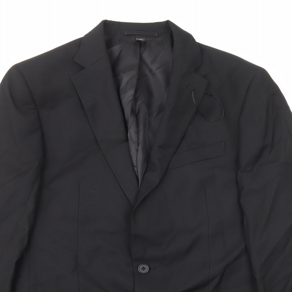 Marks and Spencer Mens Black Polyester Jacket Blazer Size S