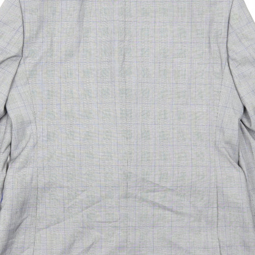 Marks and Spencer Mens Grey Plaid Polyester Jacket Blazer Size S