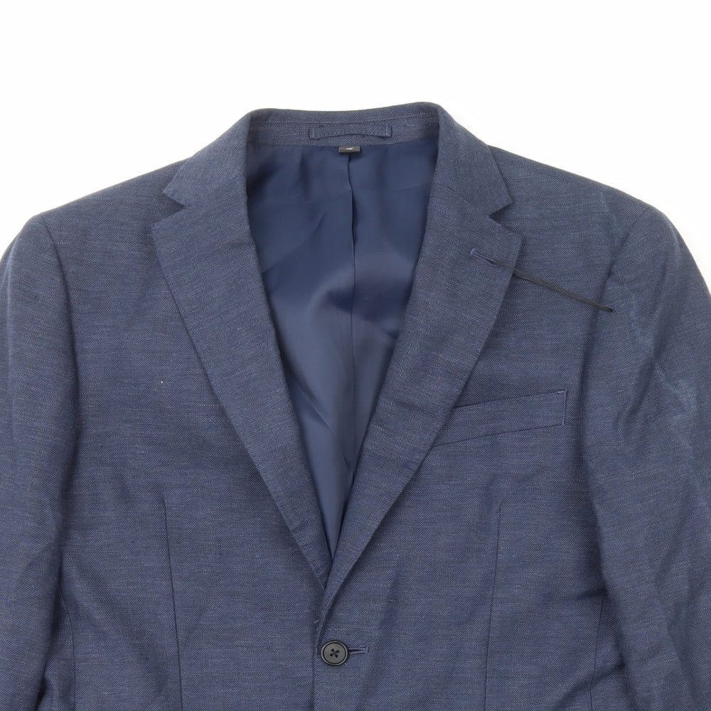 Marks and Spencer Mens Blue Polyester Jacket Blazer Size S