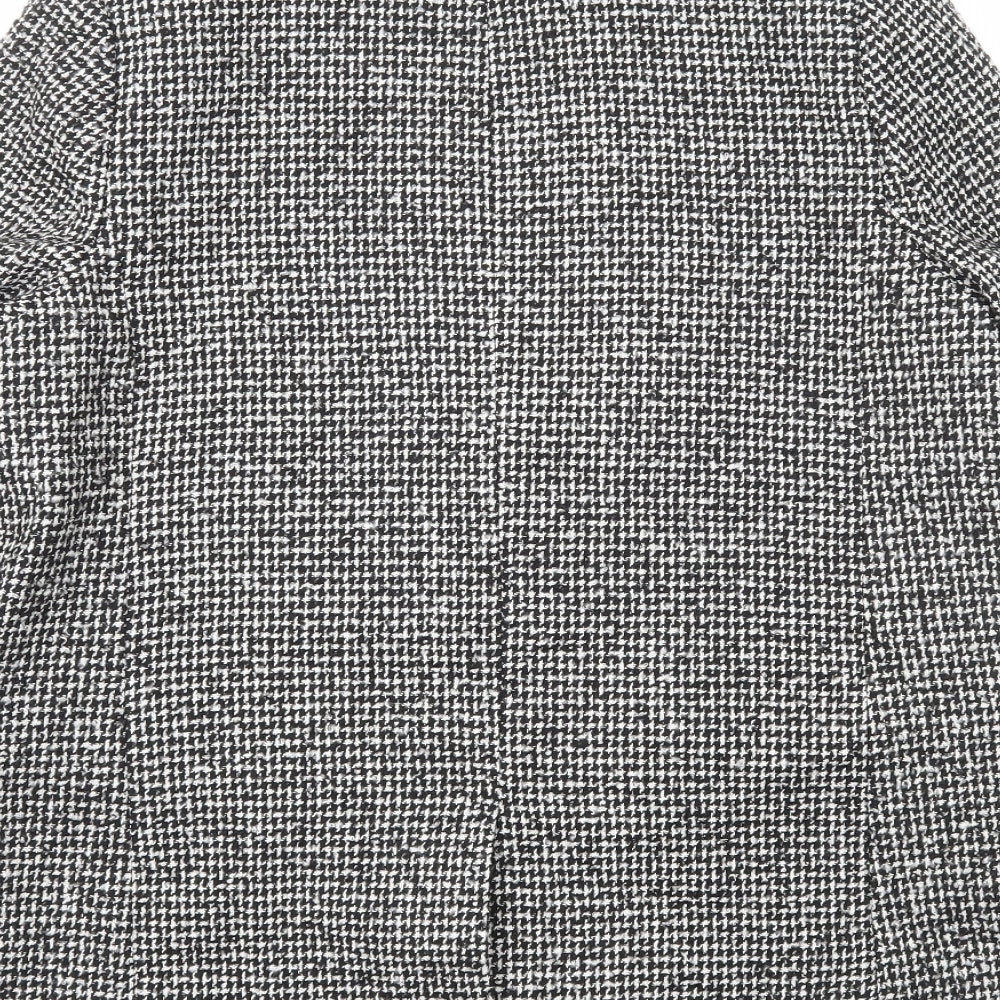 Marks and Spencer Womens Black Geometric Jacket Blazer Size 14 Button