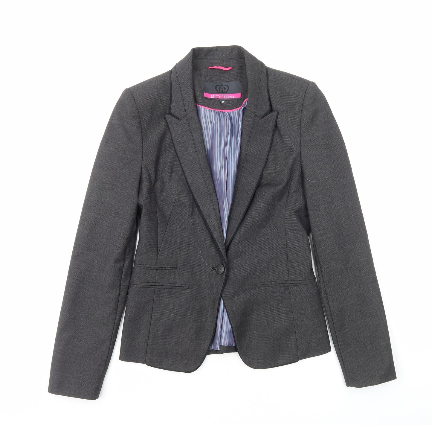 NEXT Womens Grey Polyester Jacket Suit Jacket Size 8