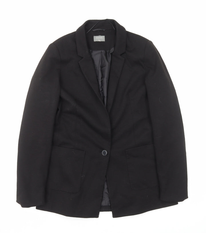 Oasis Womens Black Jacket Blazer Size 10 Button