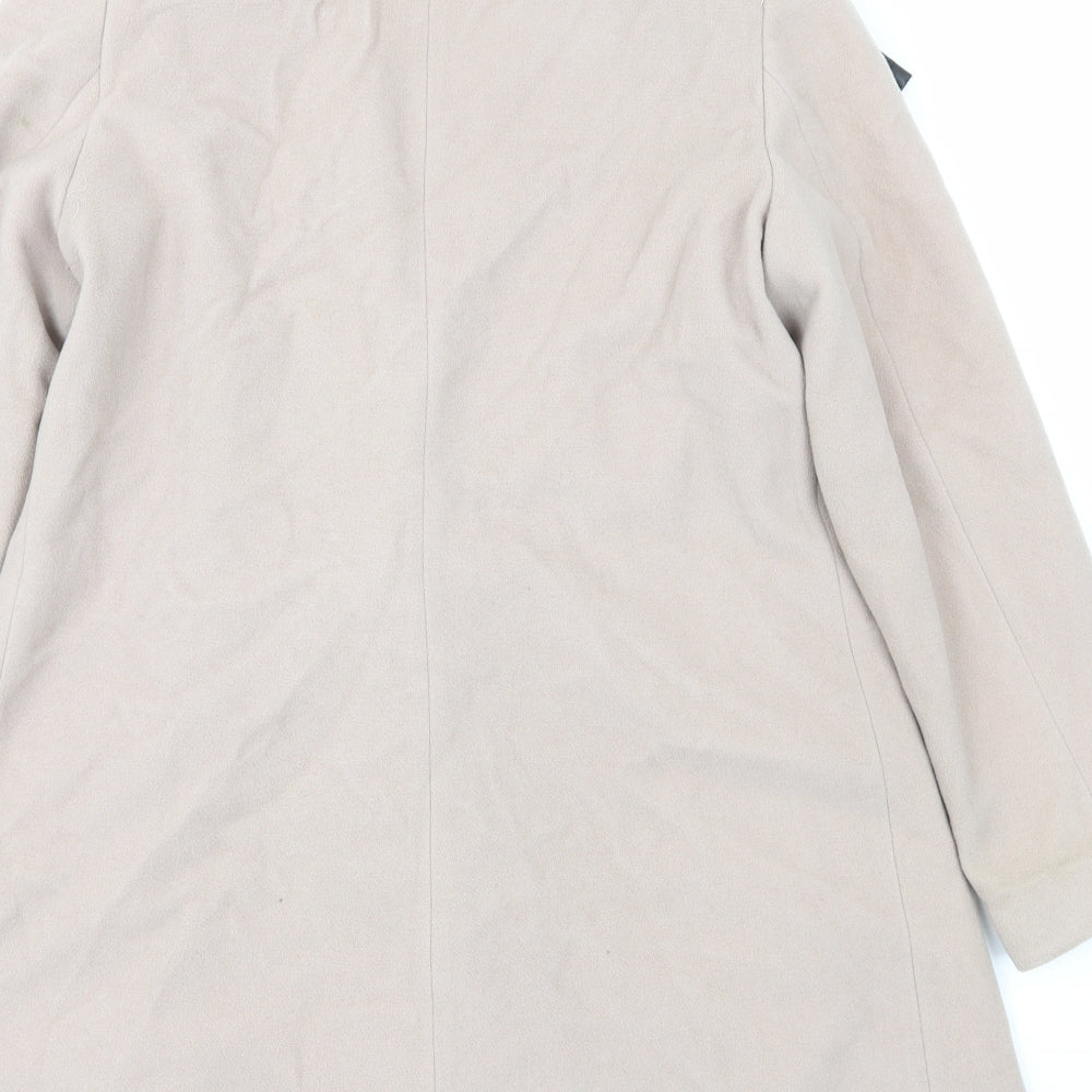 Preworn Womens Pink Overcoat Coat Size 12 Hook & Eye