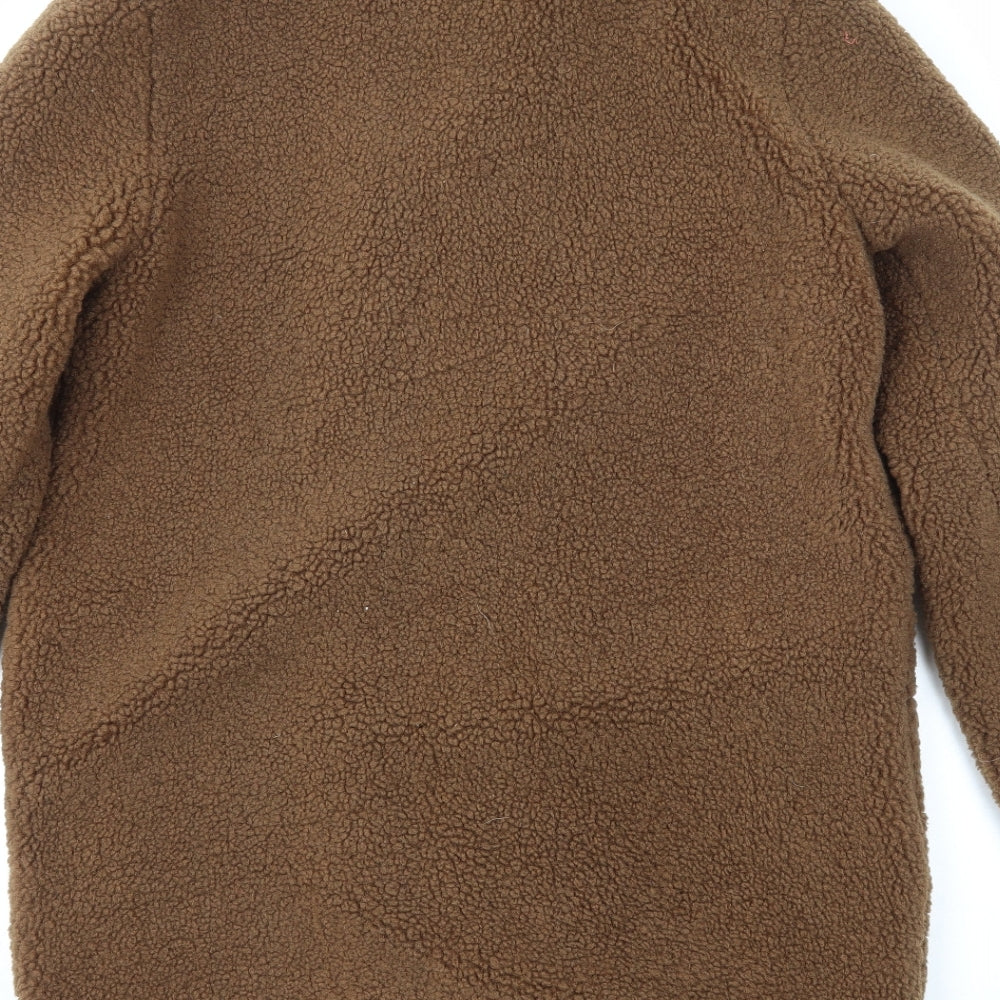 New Look Womens Brown Jacket Coat Size 14 Button