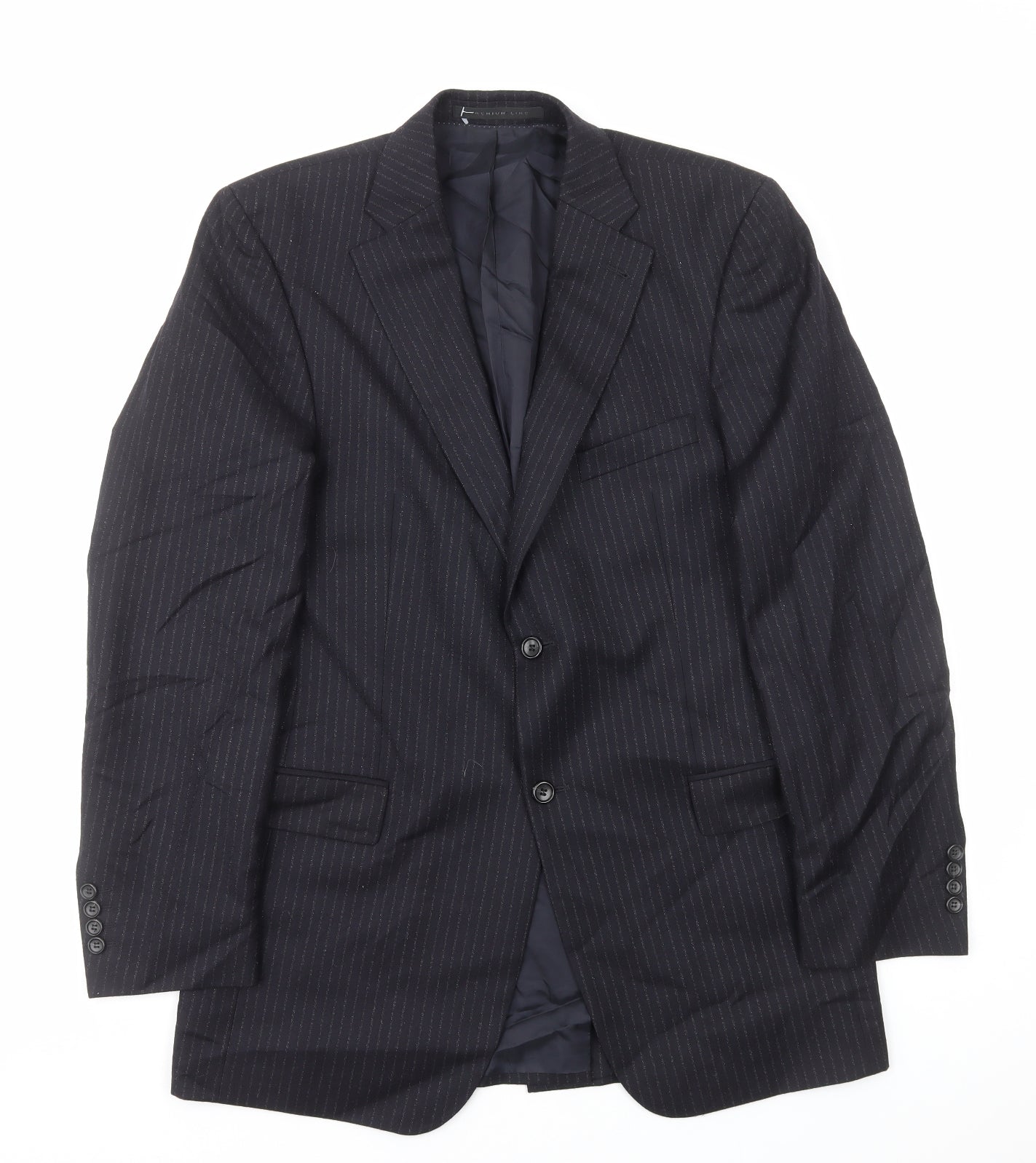 Strellson Mens Black Striped Viscose Jacket Blazer Size M