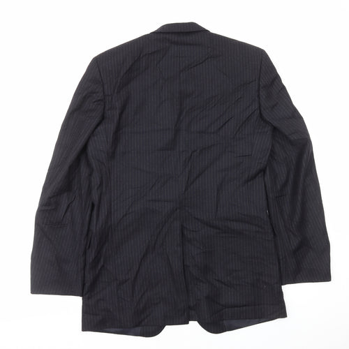 Strellson Mens Black Striped Viscose Jacket Blazer Size M