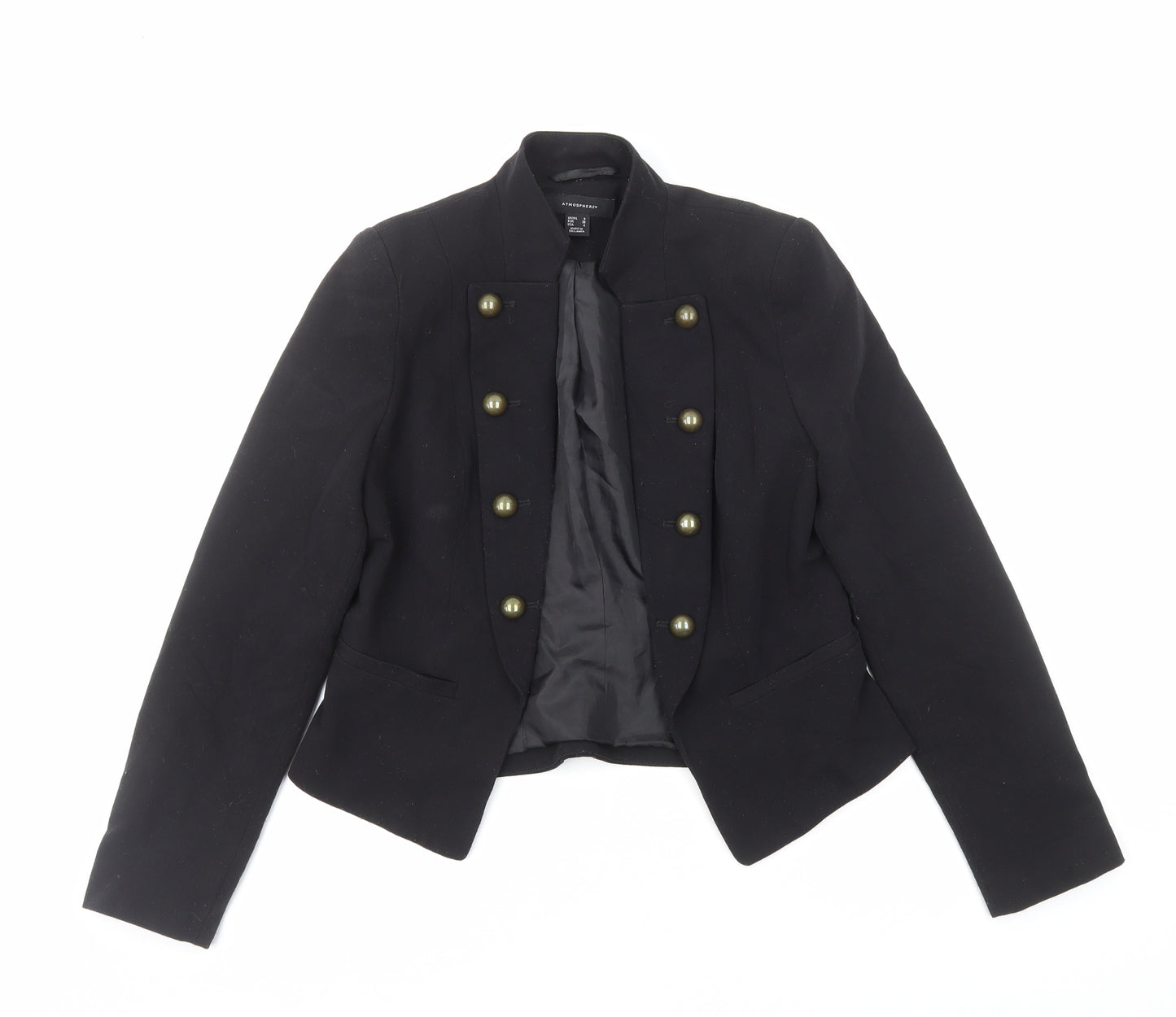 Primark Womens Black Military Jacket Blazer Size 8