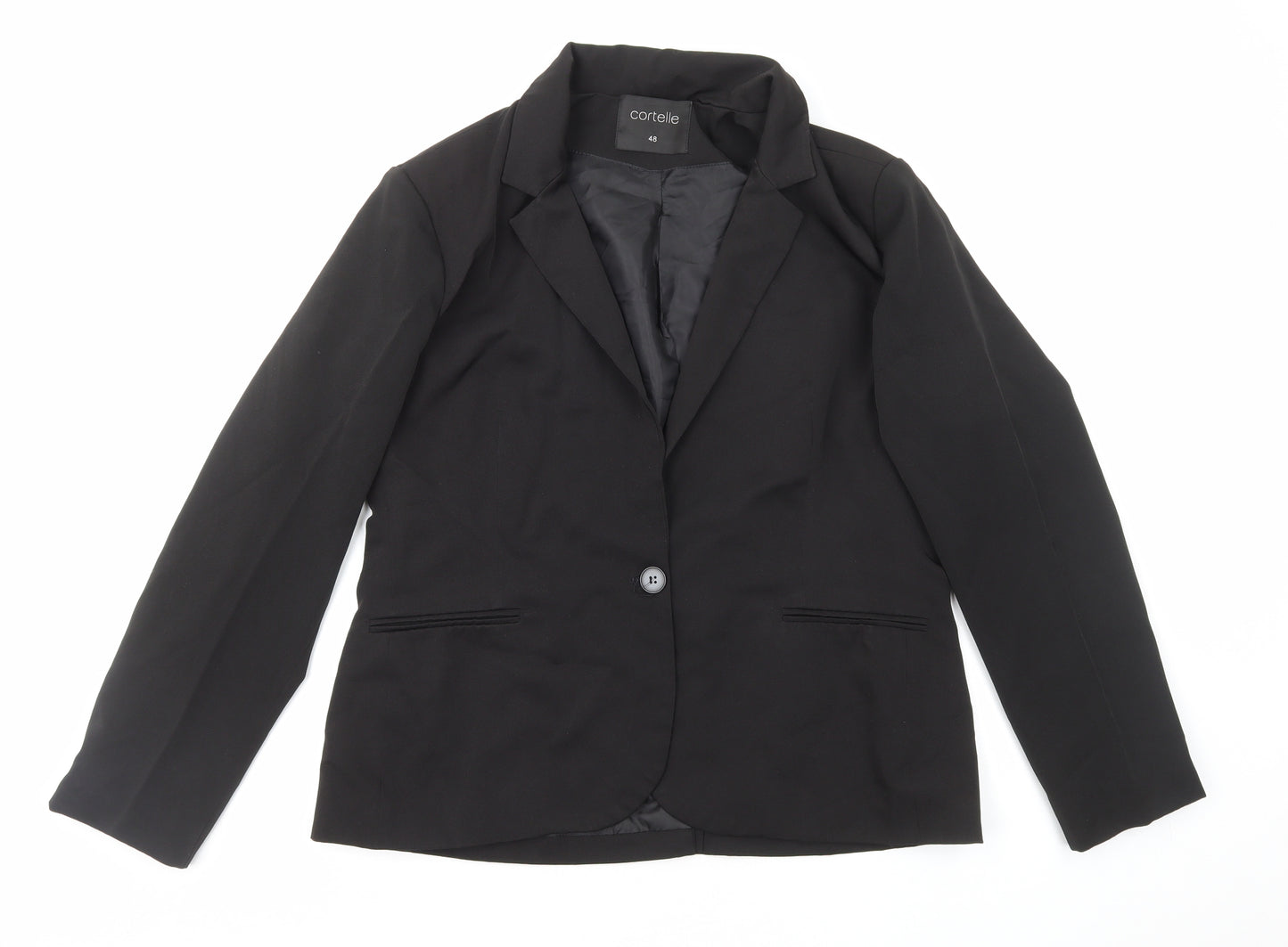 Cortelle Womens Black Polyester Jacket Suit Jacket Size 20