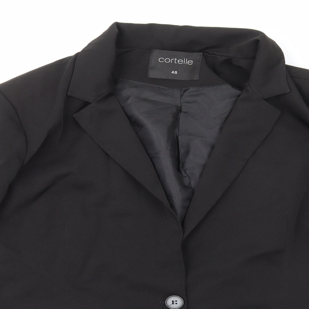 Cortelle Womens Black Polyester Jacket Suit Jacket Size 20