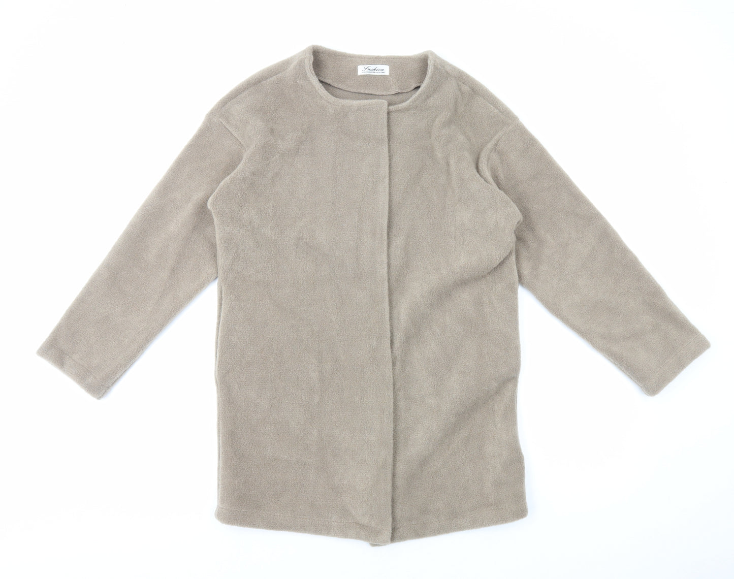 Fashion Womens Beige Jacket Size M Button