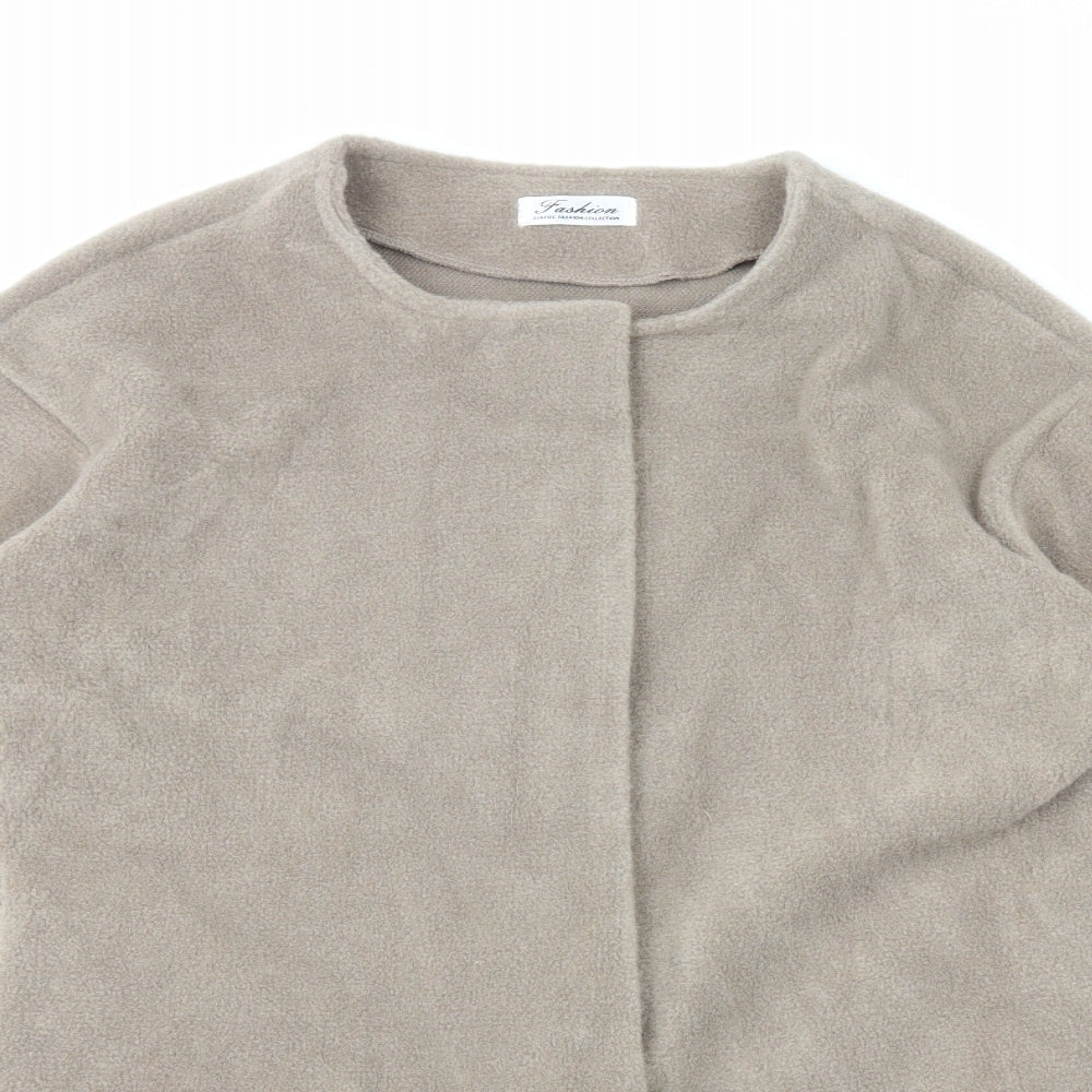 Fashion Womens Beige Jacket Size M Button