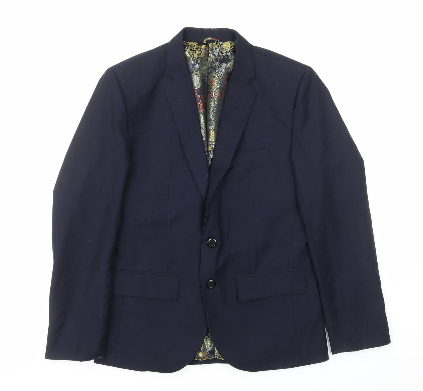 Preworn Mens Blue Polyester Jacket Blazer Size S