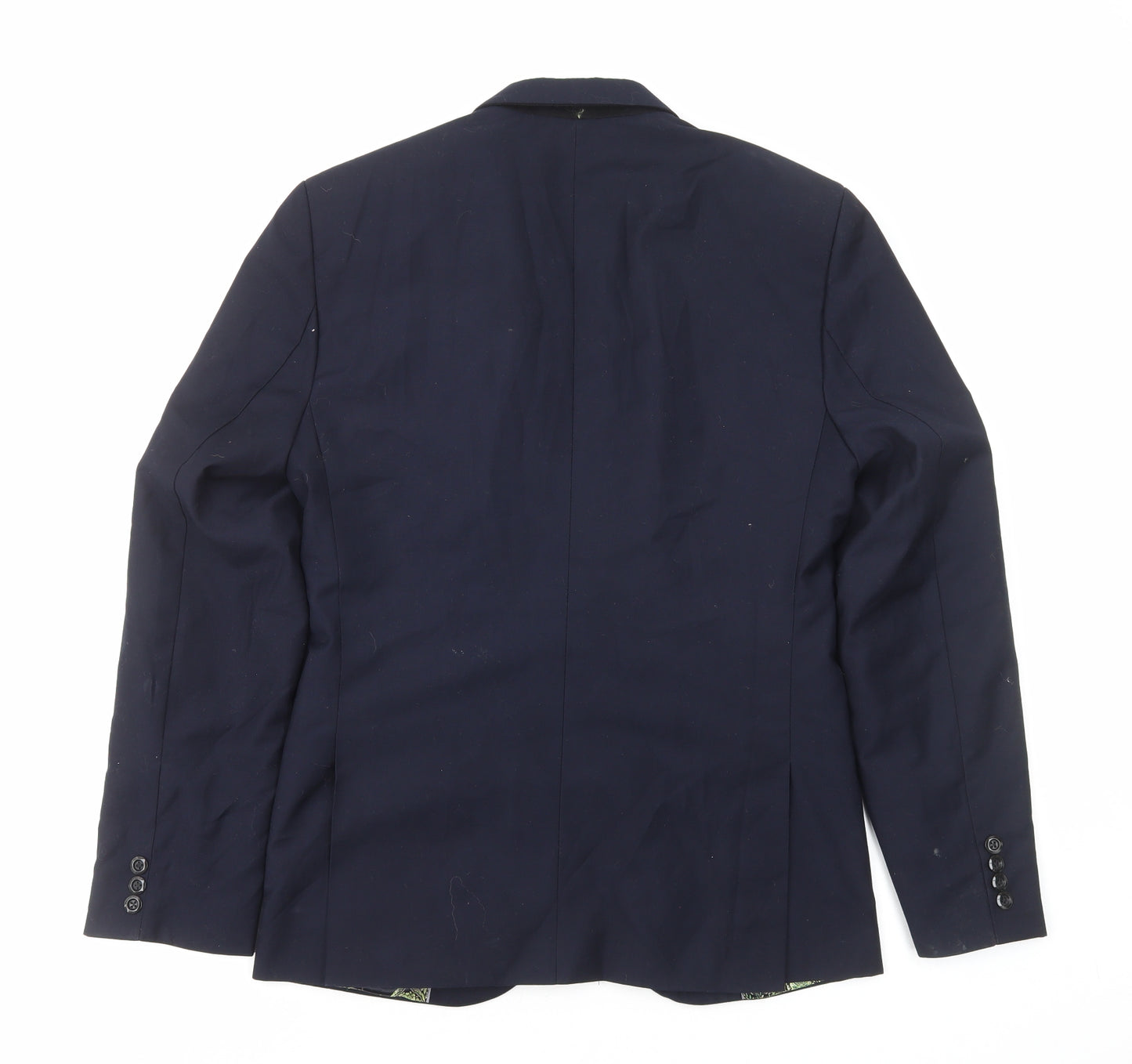 Preworn Mens Blue Polyester Jacket Blazer Size S