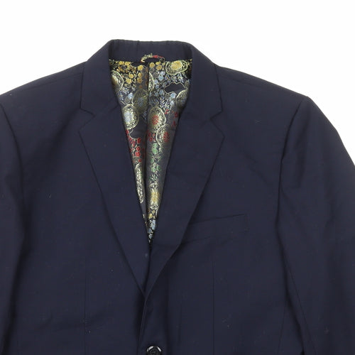 Preworn Mens Blue Polyester Jacket Blazer Size S