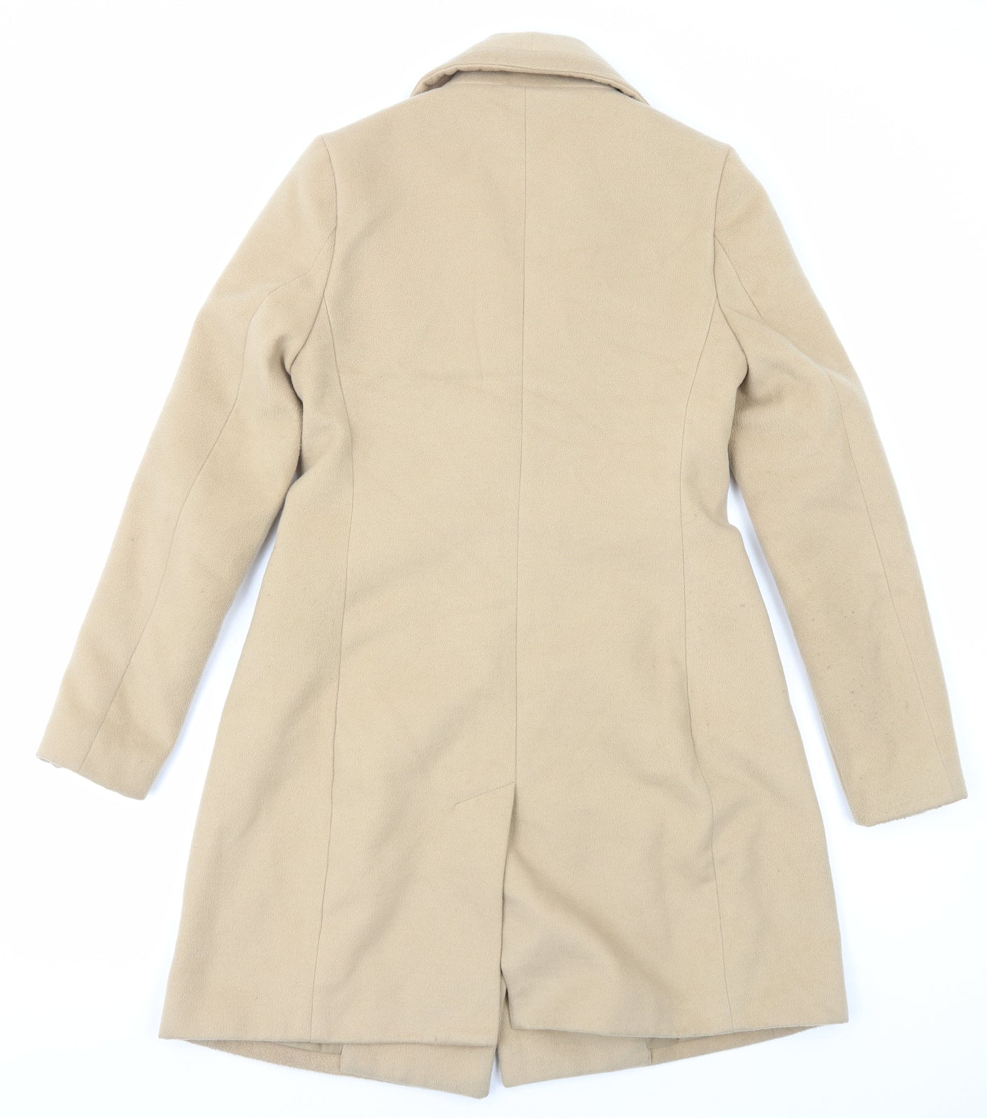 New Look Womens Beige Pea Coat Coat Size 8 Button