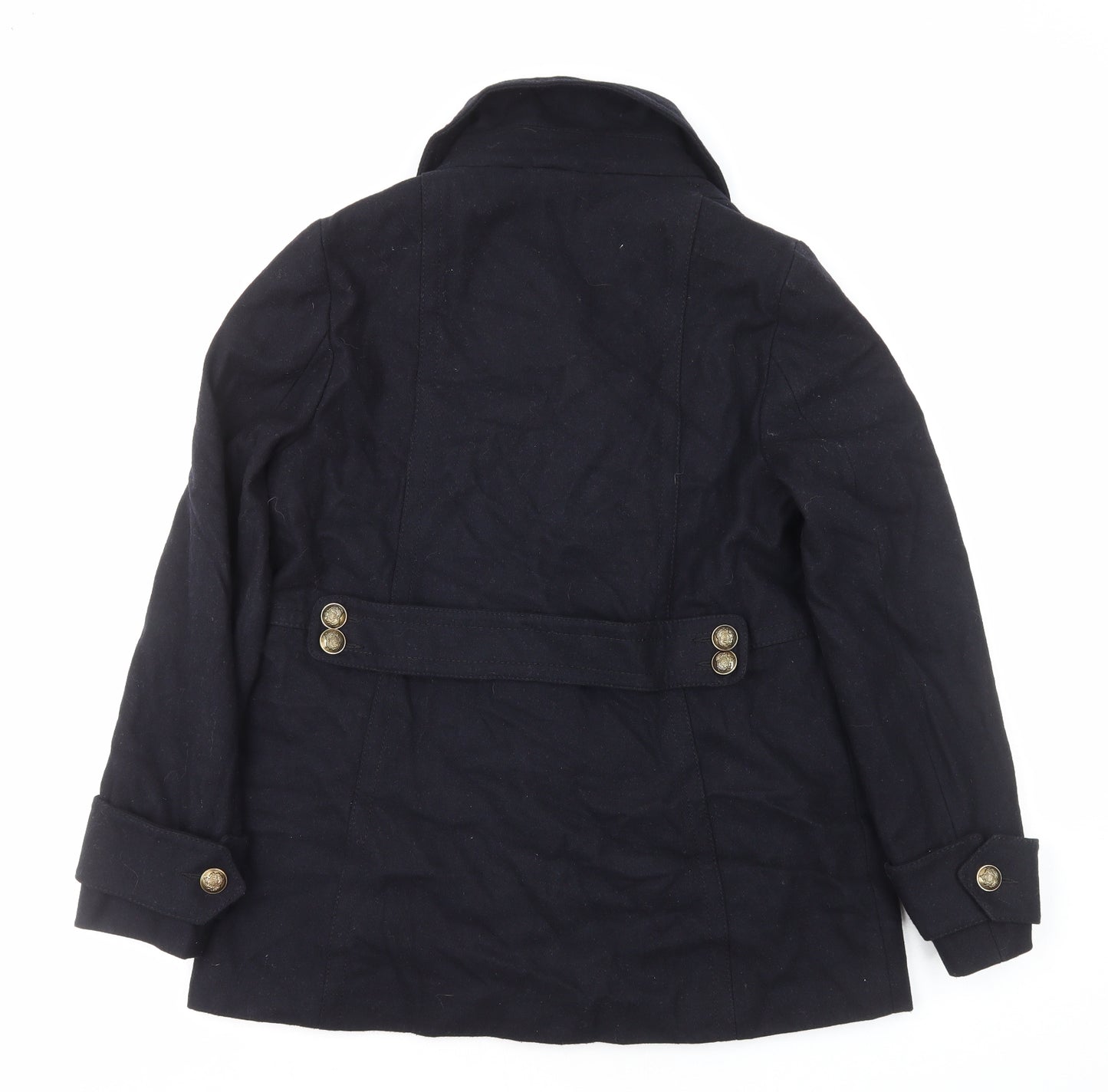 NEXT Womens Blue Pea Coat Jacket Size 14 Button