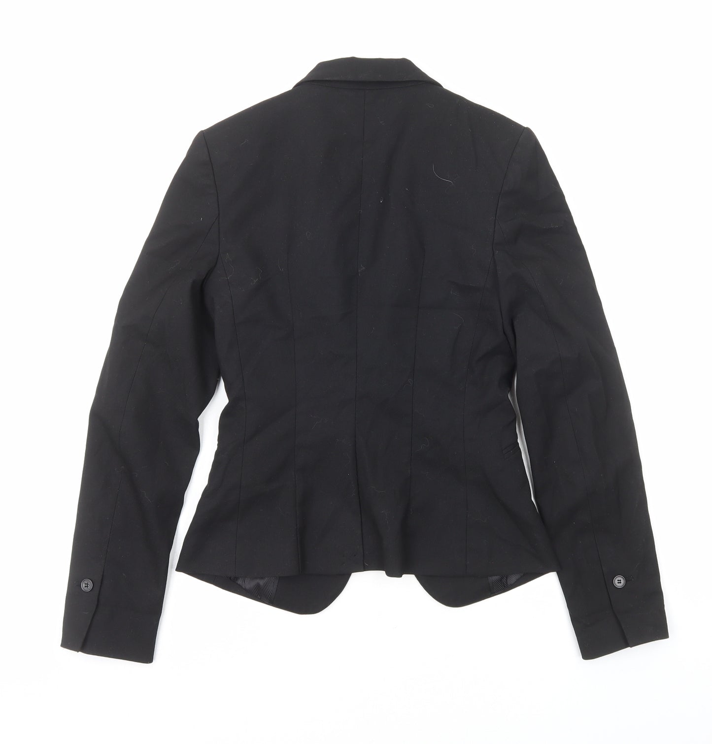 H&M Womens Black Polyester Jacket Suit Jacket Size 4