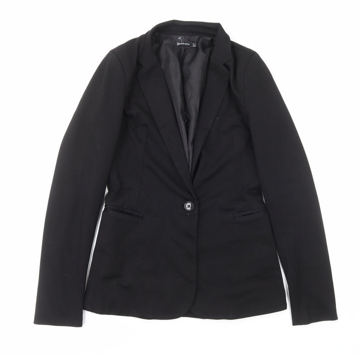 Stradivarius Womens Black Polyester Jacket Suit Jacket Size S