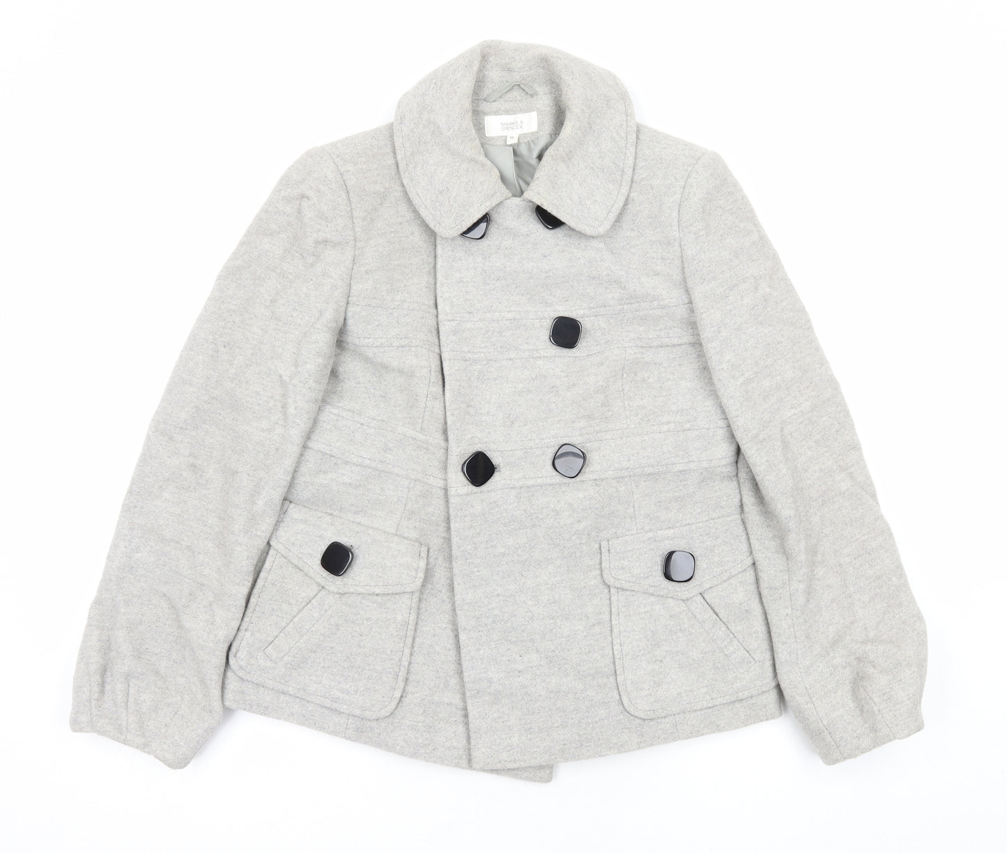Marks and Spencer Womens Grey Jacket Size 10 Button