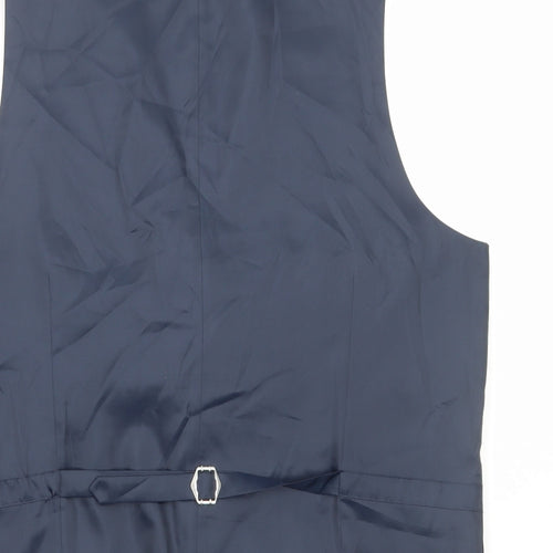 Marks and Spencer Mens Blue Polyester Jacket Suit Waistcoat Size L