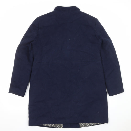 Saint Tropez Womens Blue Overcoat Coat Size XL Zip