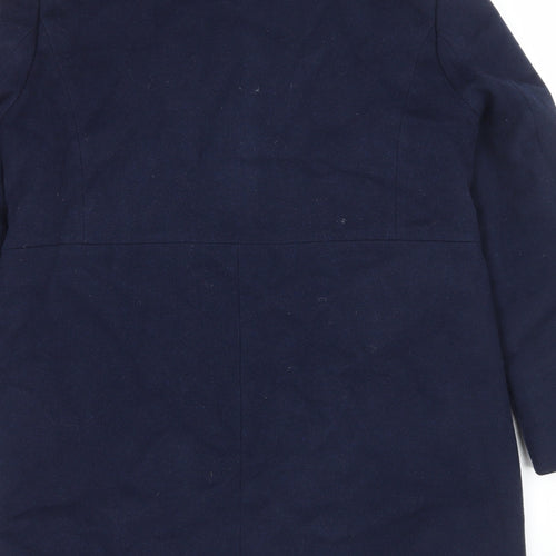 Saint Tropez Womens Blue Overcoat Coat Size XL Zip