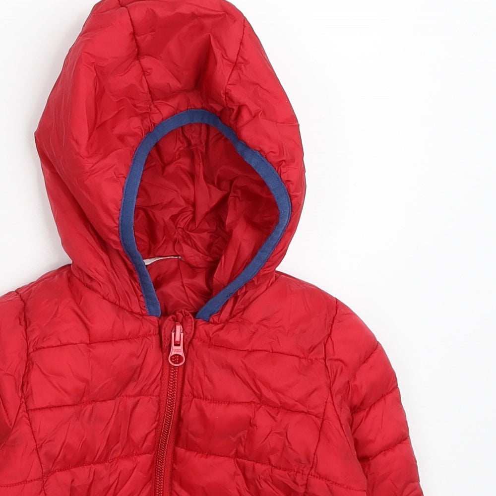 NEXT Boys Red Quilted Coat Size 12-18 Months Zip
