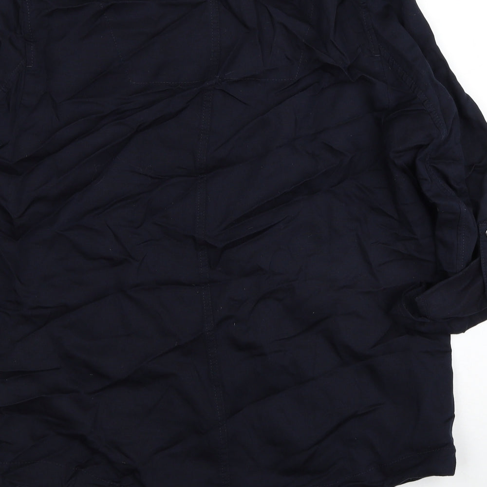 Jigsaw Womens Blue Military Jacket Jacket Size 14 Button