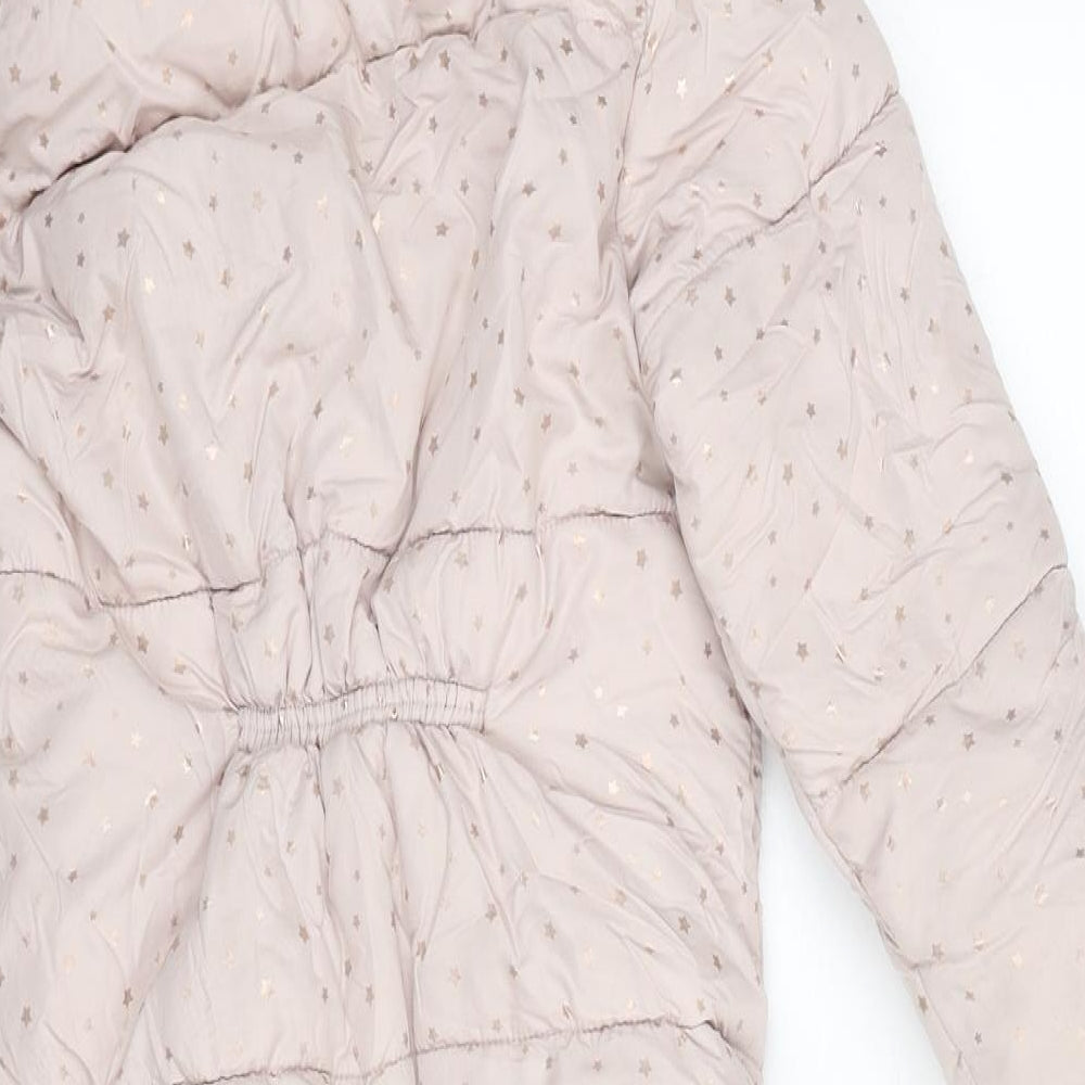 NEXT Girls Pink Polka Dot Quilted Snowsuit Size 3-4 Years Zip
