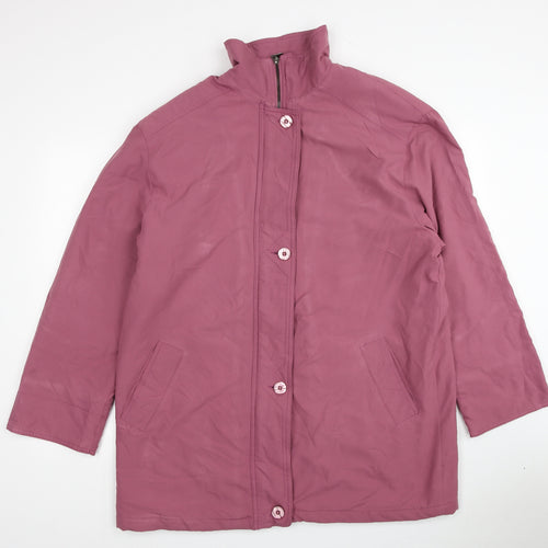 Bonmarché Womens Pink Overcoat Coat Size M Zip