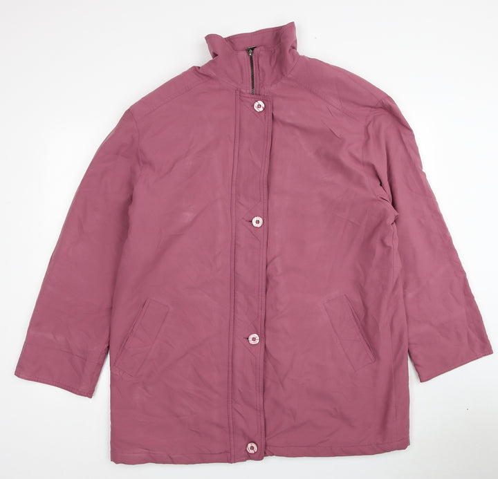 Bonmarché Womens Pink Overcoat Coat Size M Zip