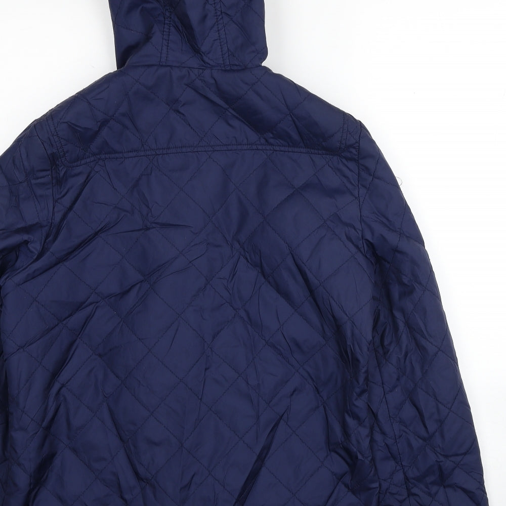 Oasis Womens Blue Quilted Jacket Size 14 Button