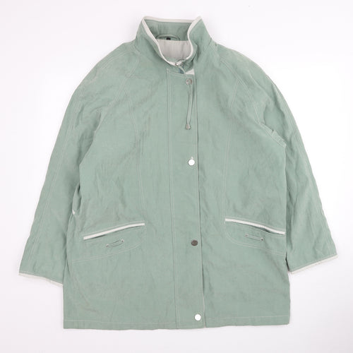 Berkertex Womens Green Overcoat Coat Size 14 Zip