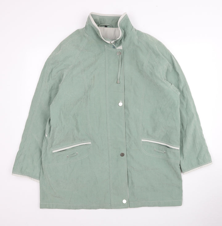Berkertex Womens Green Overcoat Coat Size 14 Zip