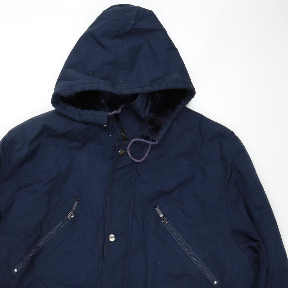 Mens Casuals Mens Blue Windbreaker Coat Size L Zip