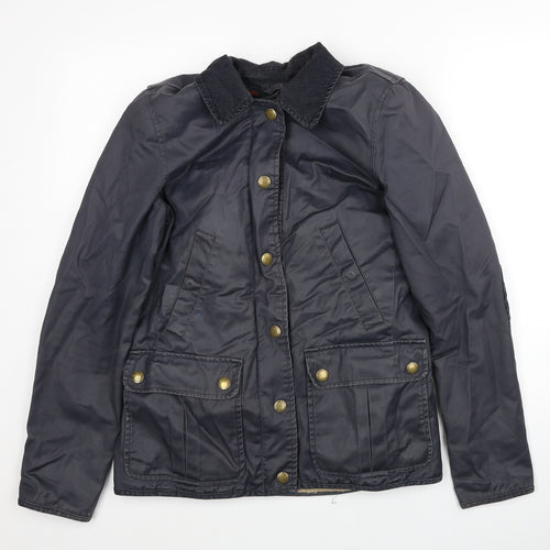 Jack Wills Womens Blue Windbreaker Coat Size 8 Button