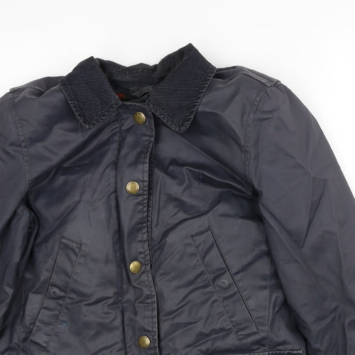 Jack Wills Womens Blue Windbreaker Coat Size 8 Button