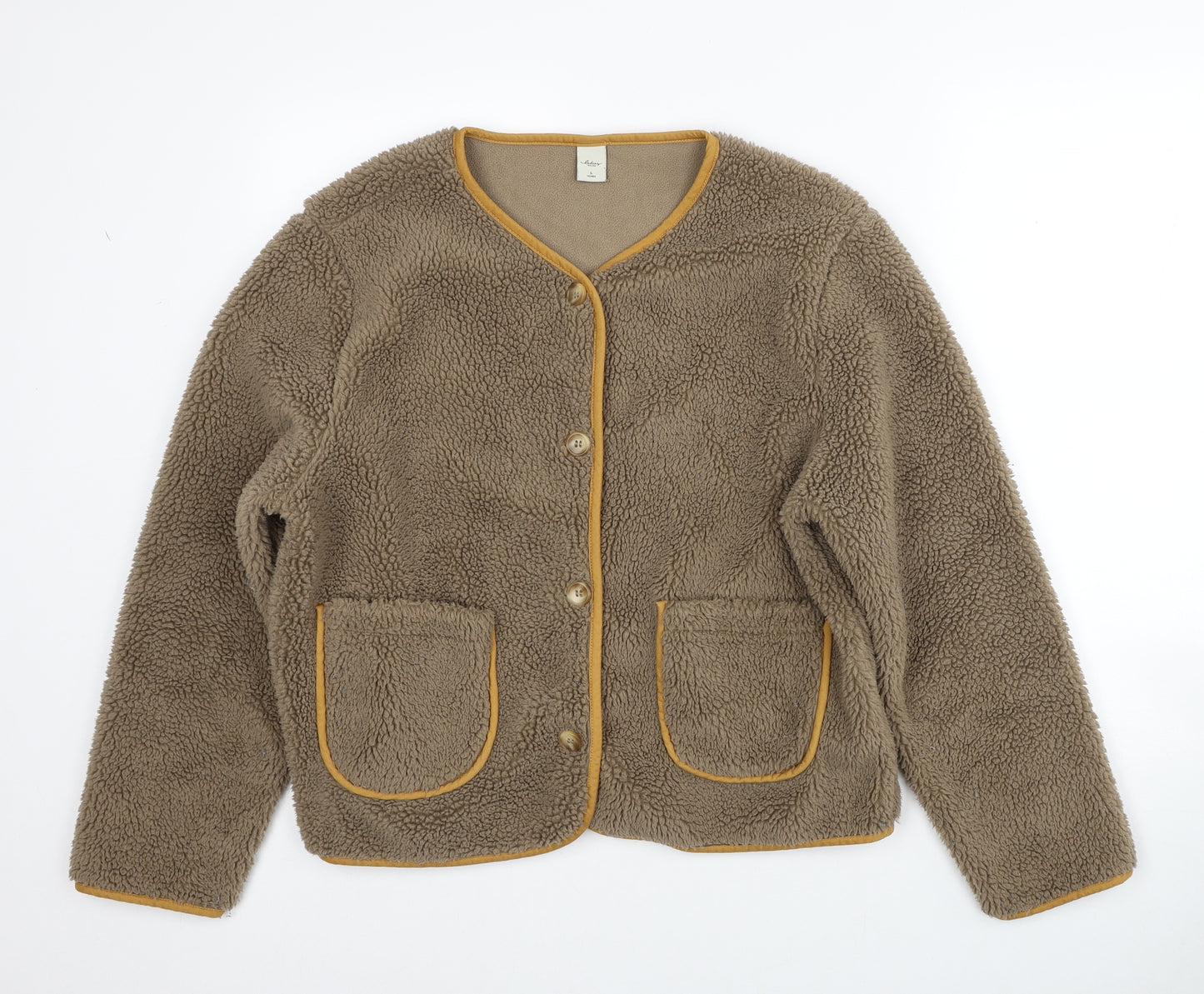 Ladies Womens Brown Jacket Size L Button