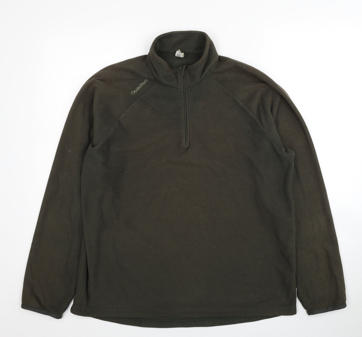 DECATHLON Mens Green Polyester Pullover Hoodie Size XL