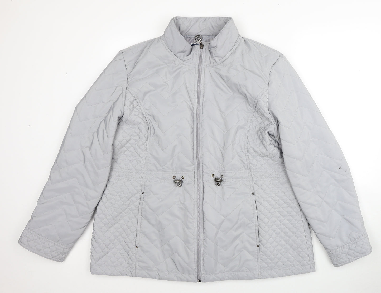 EWM Womens Grey Quilted Coat Size 22 Zip
