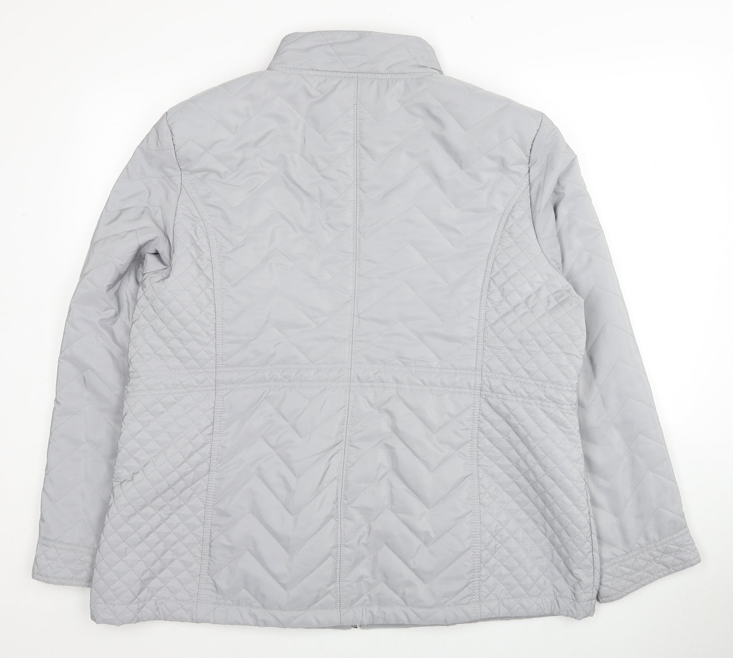 EWM Womens Grey Quilted Coat Size 22 Zip