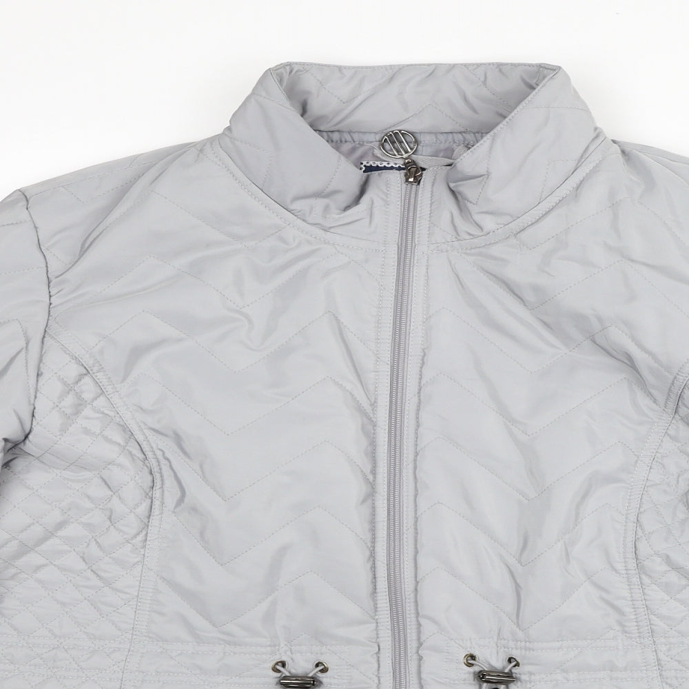 EWM Womens Grey Quilted Coat Size 22 Zip