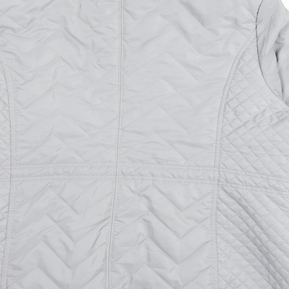 EWM Womens Grey Quilted Coat Size 22 Zip