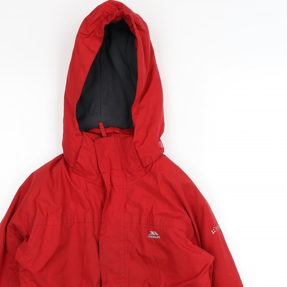 Trespass Boys Red Windbreaker Jacket Size 7-8 Years Zip