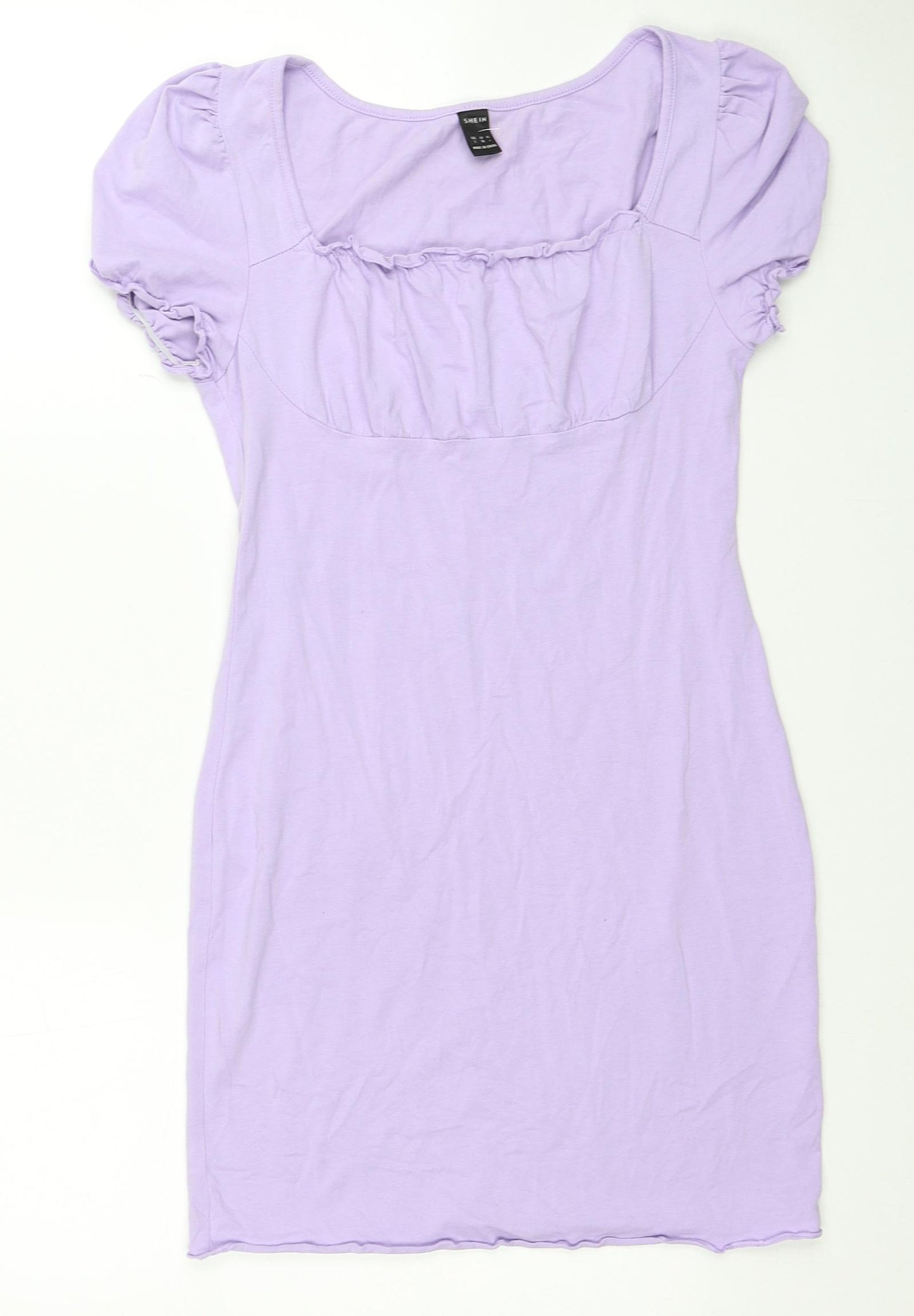 SheIn Womens Purple Cotton Mini Size S Scoop Neck Pullover