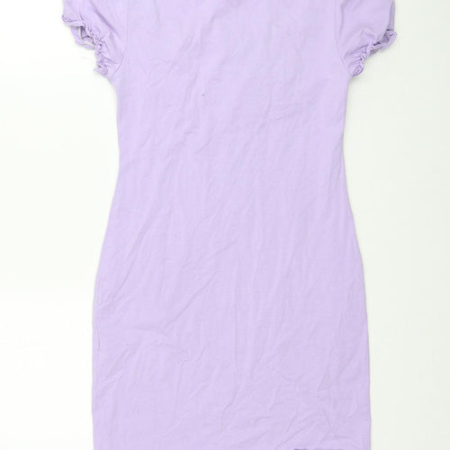 SheIn Womens Purple Cotton Mini Size S Scoop Neck Pullover