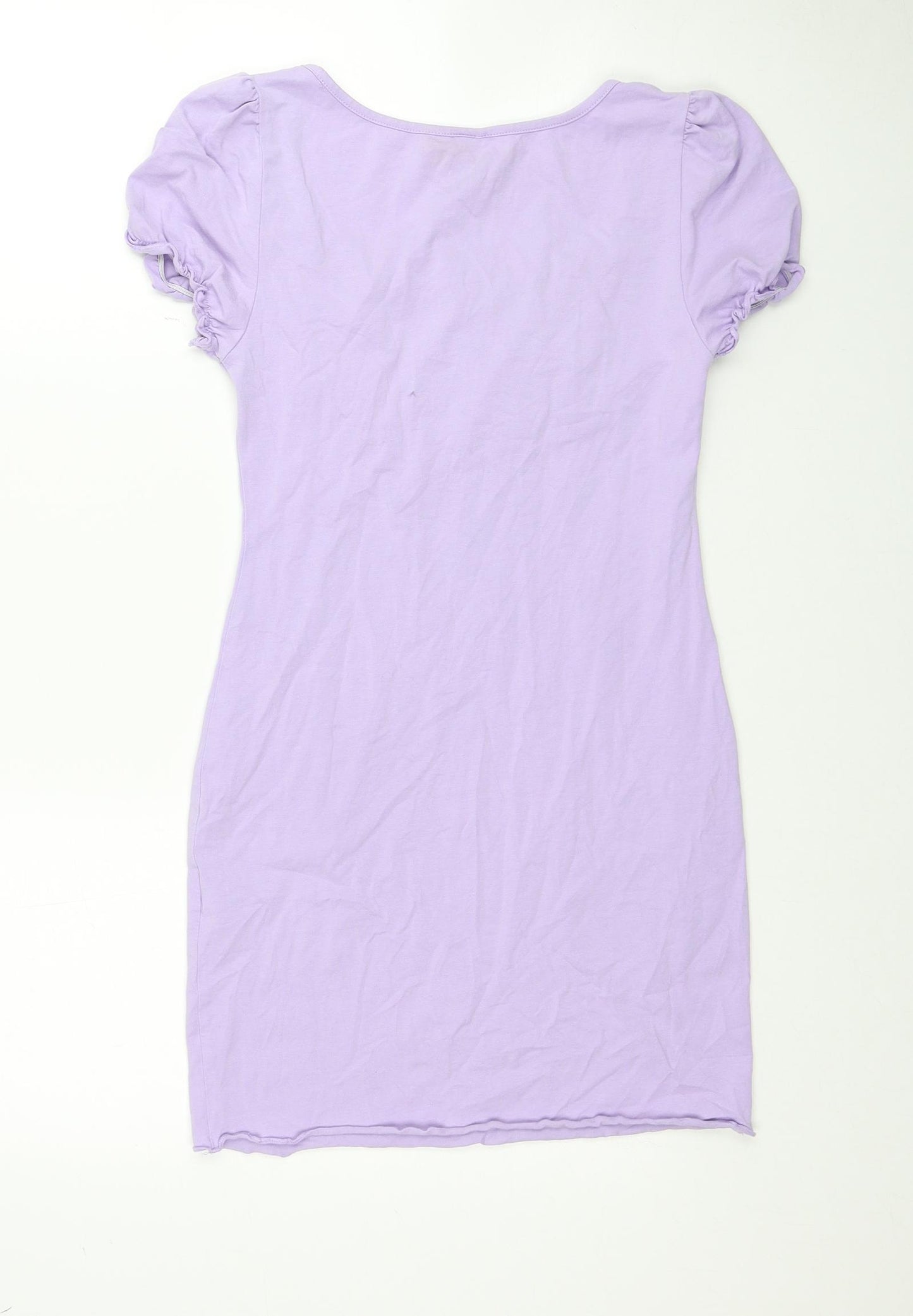 SheIn Womens Purple Cotton Mini Size S Scoop Neck Pullover